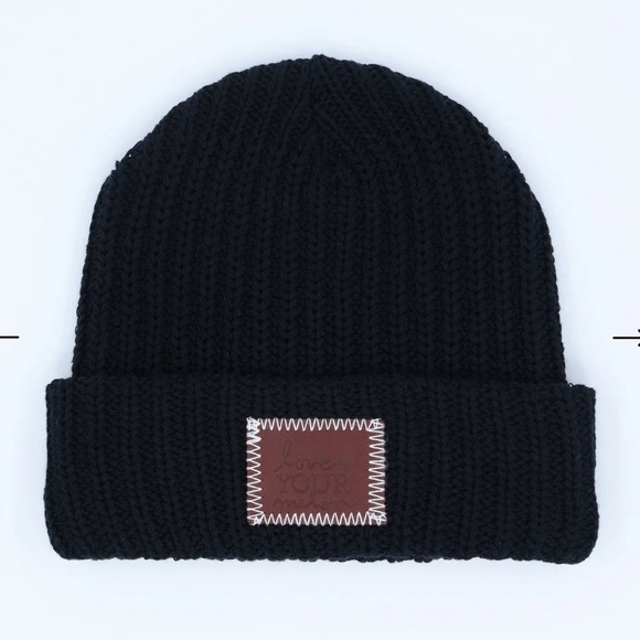 LOVE YOUR MELON Beanie Hat Cuffed Style Cotton Black with White Men’s Women’s - Picture 7 of 11
